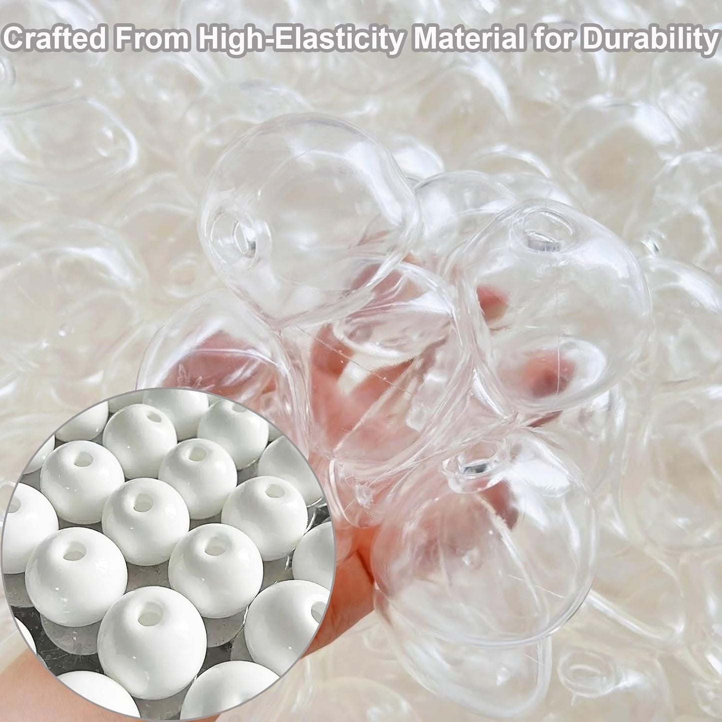 15pcs DIY Stress Ball Kit – Blank Skins with Air Pump & Expander Tool for Making Pressure Balls, Make Your Own Fidget Pressure Balls for Adults (8White+7Transparent) - Psykade