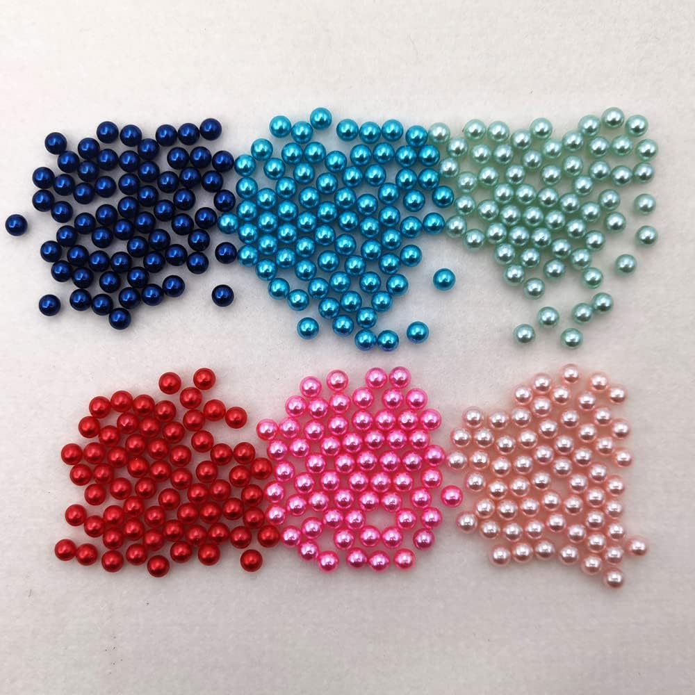 2600pcs 6mm Multicolor ABS Undrilled Art Faux Pearls - Psykade