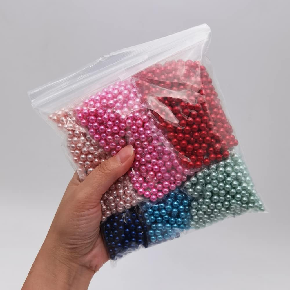 2600pcs 6mm Multicolor ABS Undrilled Art Faux Pearls - Psykade