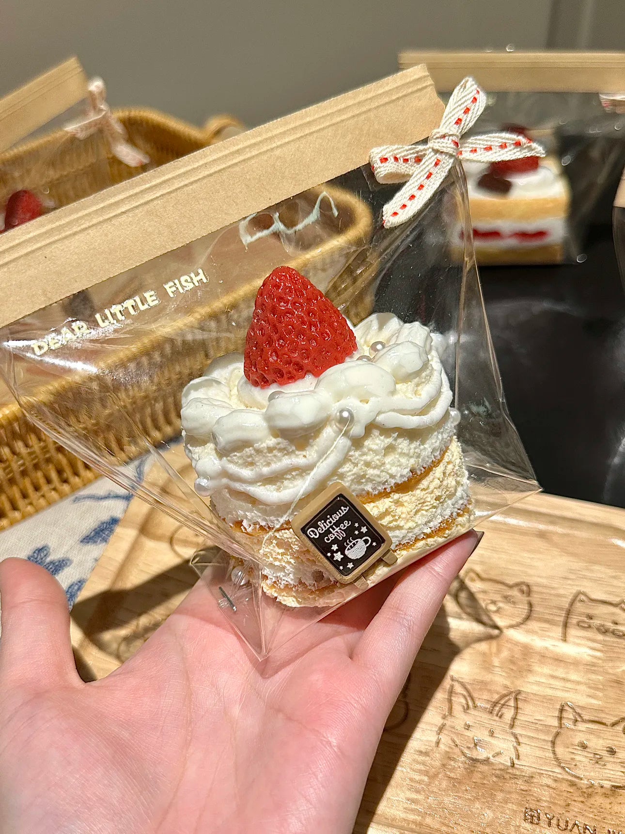 Strawberry Cream Cake Silicone Squishy - Fluffy Texture, 200g | Food - Themed Fidget Toy