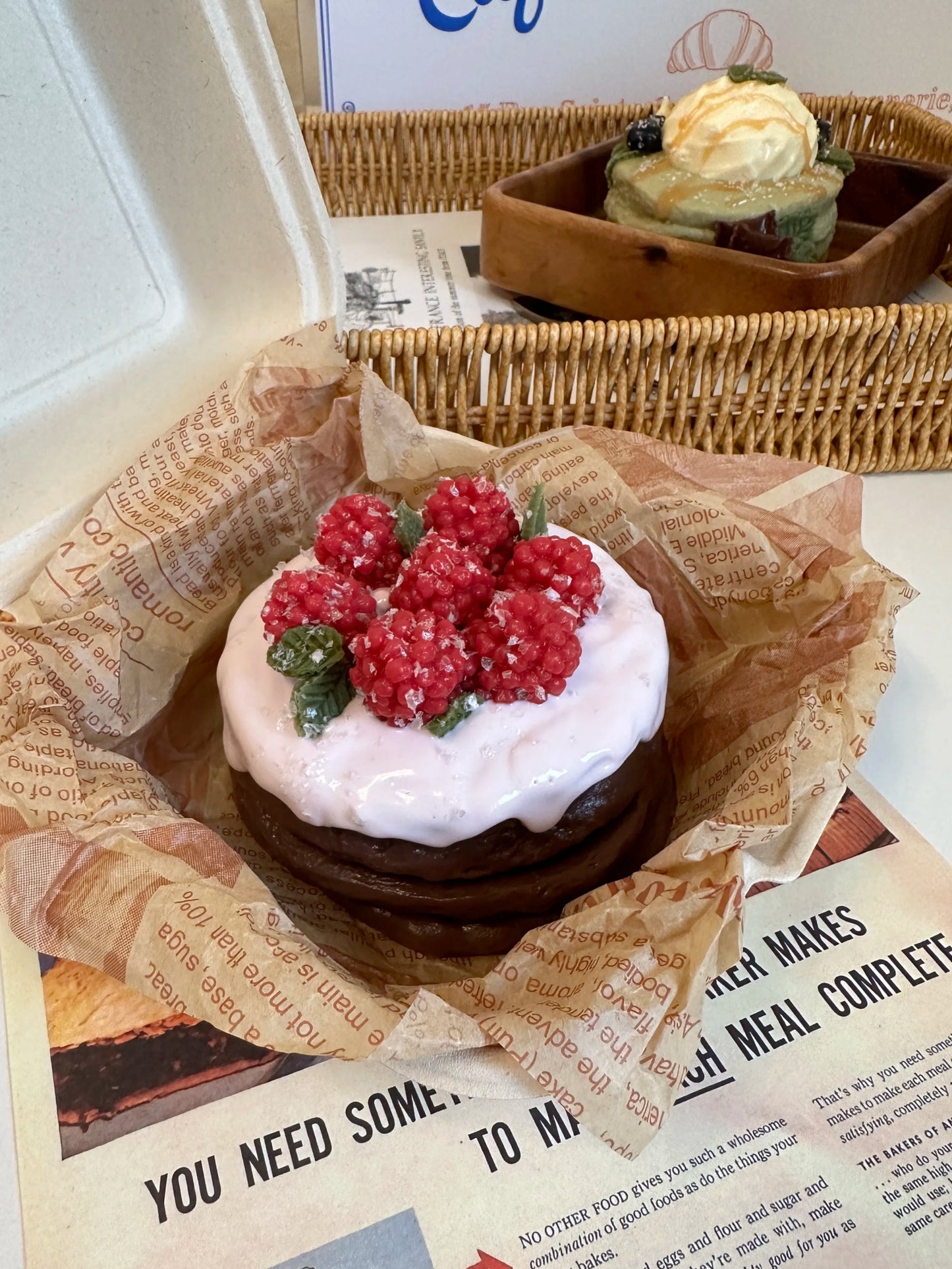 Forest - style Berry Cake Squishy - Silicone Squishy with Thick Cream - like Paste Texture, Realistic Food - themed - Psykade