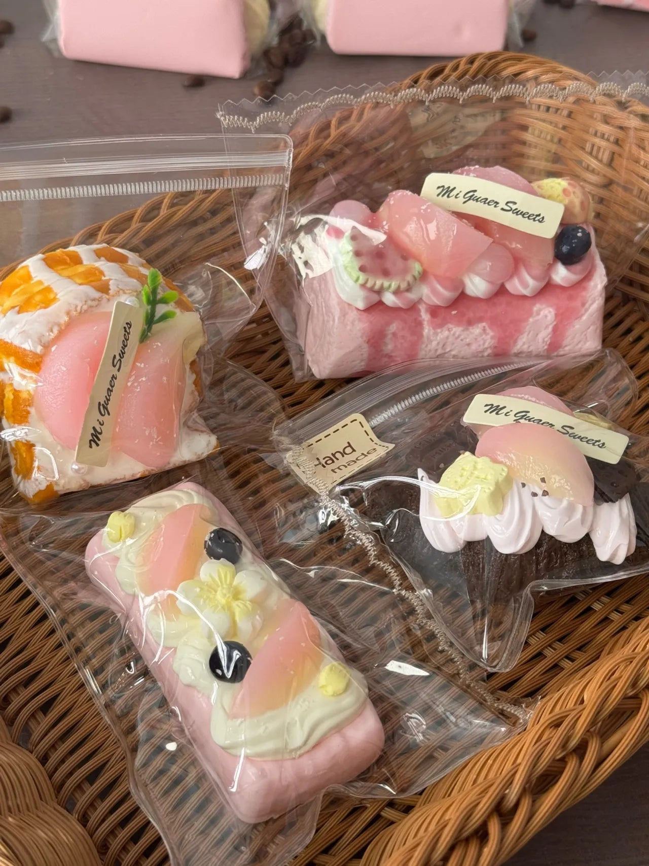 Peach Squishy Toys: Toast, Croissant, Donut & More - Psykade