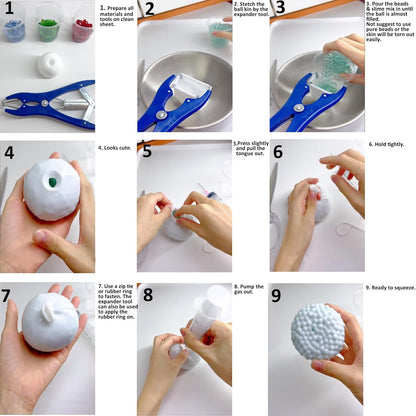 12 Blank Pressure Ball Skin DIY Kit Container asmr Noisy Stress Ball DIY Material with Lid (Milky) - Psykade