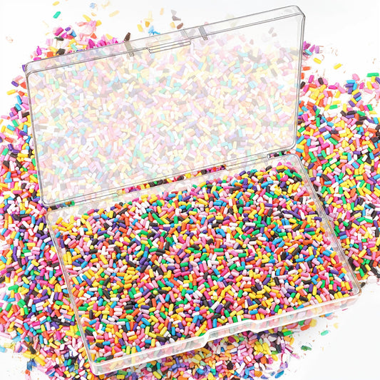 80g Resin Fake Sprinkles Non - Edible Polymer Clay Sprinkles Fake Candy Sprinkles Faux Sprinkle Plastic Sprinkles for Craft Sprinkles Decoration for Nail Art DIY Crafts Cake Resin Filler (Mixed Color) - Psykade