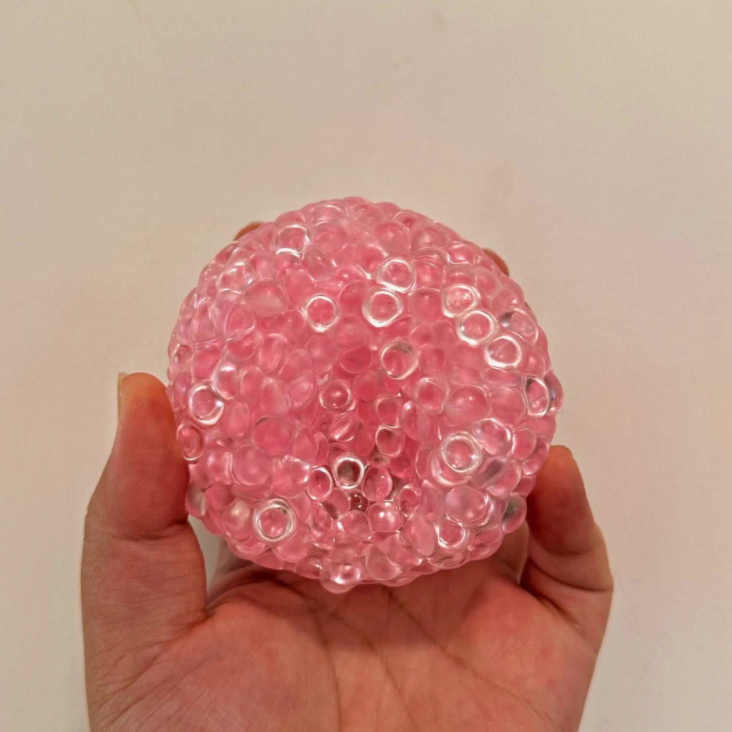 ASMR Bumpy Bliss Ball - Handmade Flat - Bead Stress Ball with Air - Pump Syringe Included - Psykade