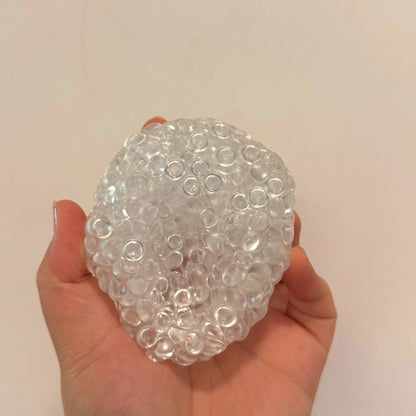 ASMR Bumpy Bliss Ball - Handmade Flat - Bead Stress Ball with Air - Pump Syringe Included - Psykade