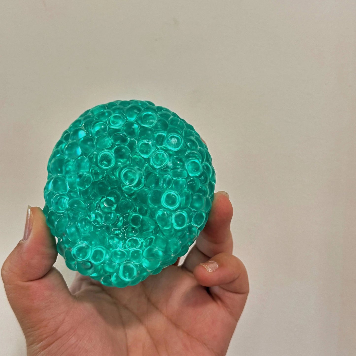 ASMR Bumpy Bliss Ball - Handmade Flat - Bead Stress Ball with Air - Pump Syringe Included - Psykade