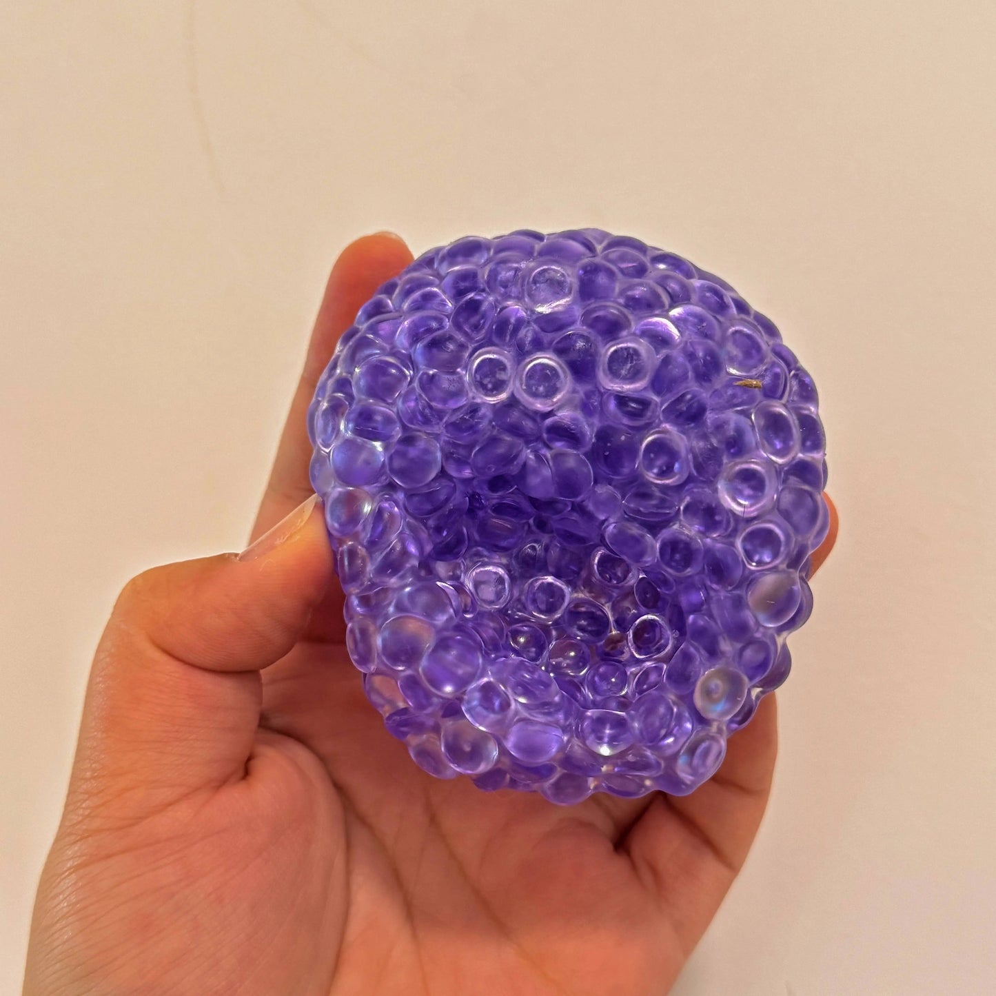 ASMR Bumpy Bliss Ball - Handmade Flat - Bead Stress Ball with Air - Pump Syringe Included - Psykade