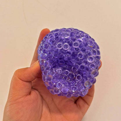 ASMR Bumpy Bliss Ball - Handmade Flat - Bead Stress Ball with Air - Pump Syringe Included - Psykade