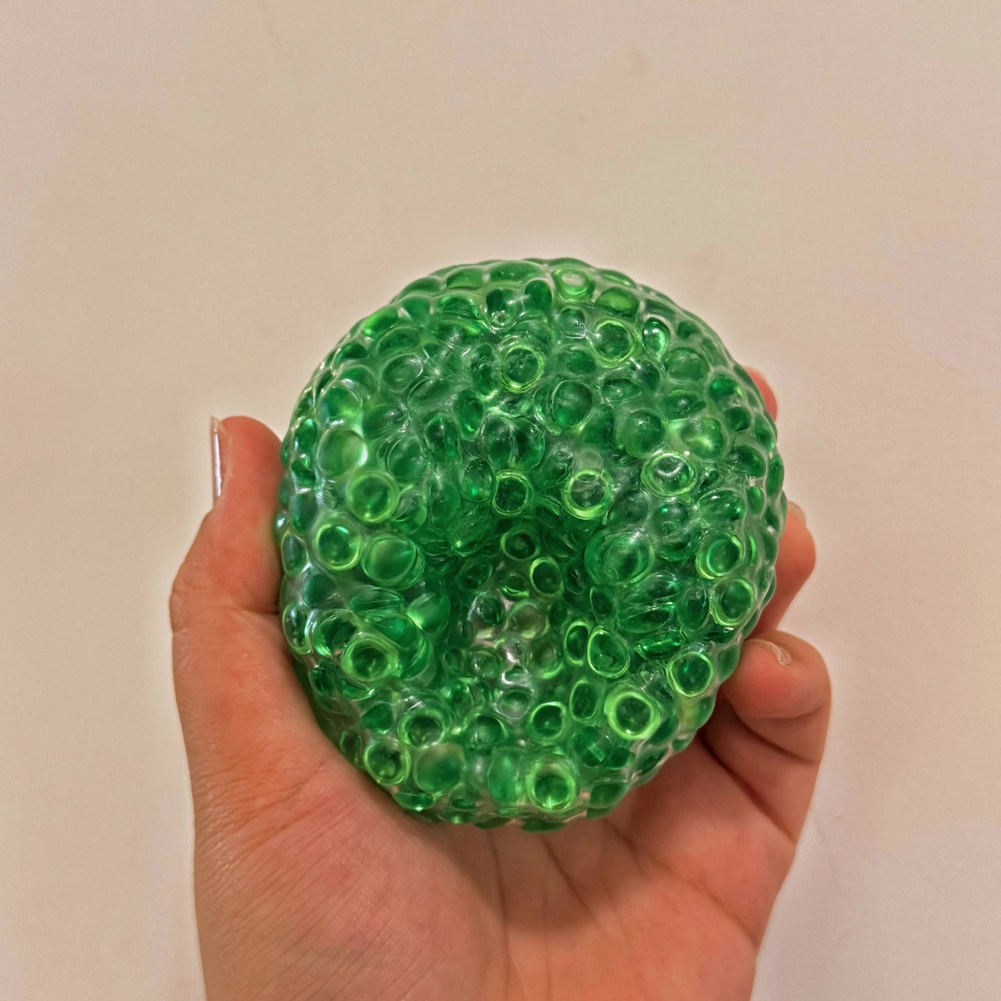 ASMR Bumpy Bliss Ball - Handmade Flat - Bead Stress Ball with Air - Pump Syringe Included - Psykade