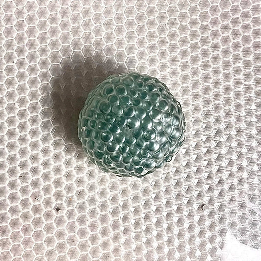 ASMR Bumpy Bliss Ball - Handmade Flat - Bead Stress Ball with Air - Pump Syringe Included - Psykade