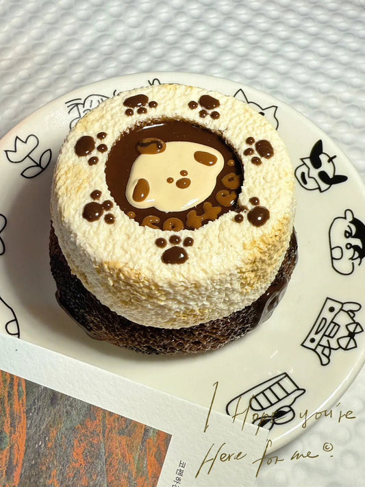 Coffee Puppy Squishy: Hand - Painted, Thick - Layered, Hollow Toast Design - Psykade