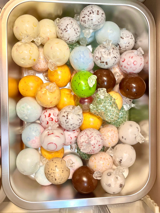 Colorful Surprise Squeeze Set - Handmade 4cm Squishy Stress Balls Random Blind Box (4 Balls per Box, Non - Repeating) - Psykade