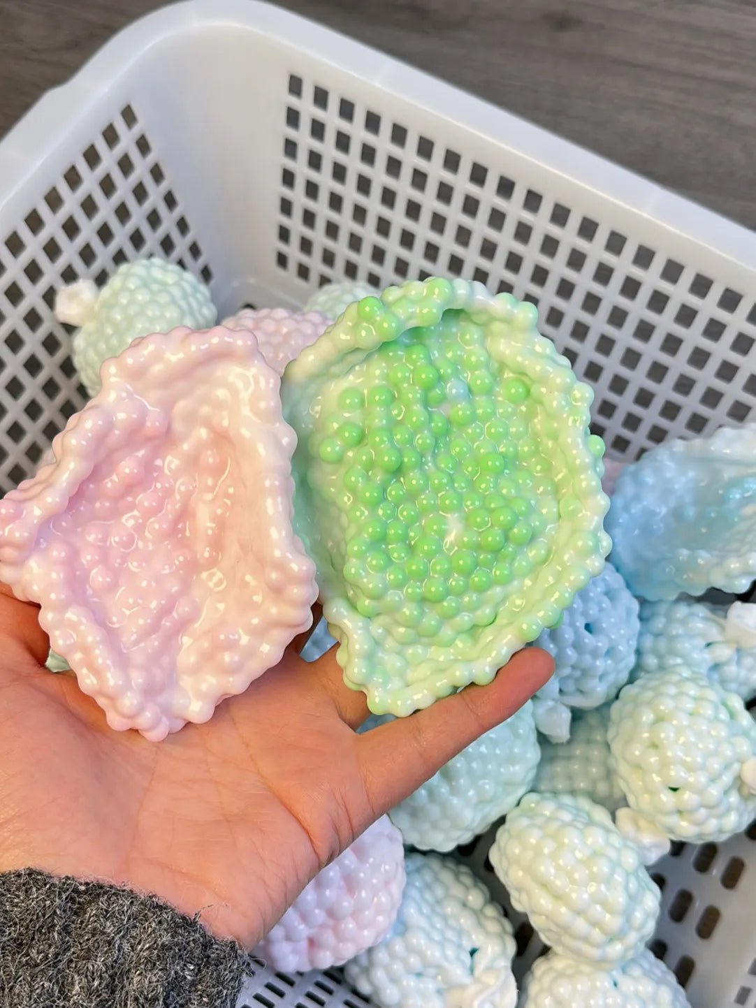 Creamy ASMR Soothing Balls - Handmade Stress - Relief Toys (Pack of 2) with Zip - Tie and Air - Pump Syringe Included - Psykade