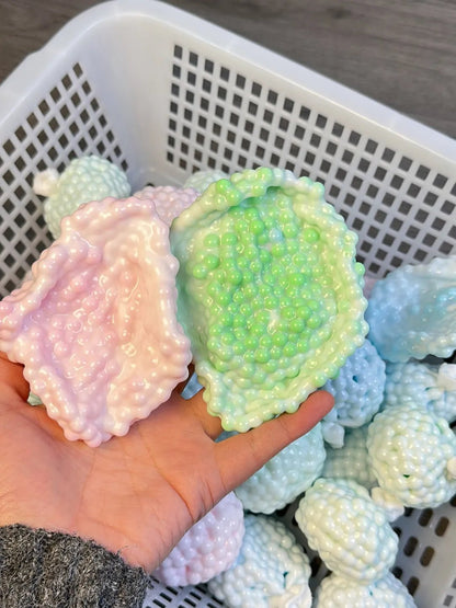Creamy ASMR Soothing Balls - Handmade Stress - Relief Toys (Pack of 2) with Zip - Tie and Air - Pump Syringe Included - Psykade