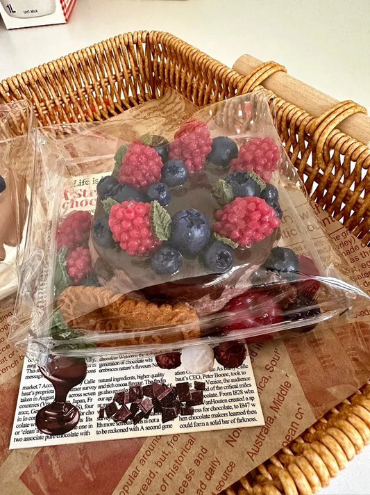 Forest - style Berry Cake Squishy - Silicone Squishy with Thick Cream - like Paste Texture, Realistic Food - themed - Psykade