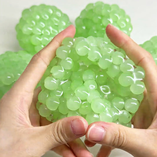 Green Grape ASMR Sensation Ball - Handmade 6cm Fidget Squeeze Toy with Fillings - Psykade