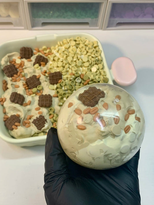 Oat Milk Frosted Relaxer - Handmade Stress Ball with New Premium Milk Texture (Medium to Strong Resistance), Oat Milk Frosted Theme, and Tail - Ring Seal - Psykade