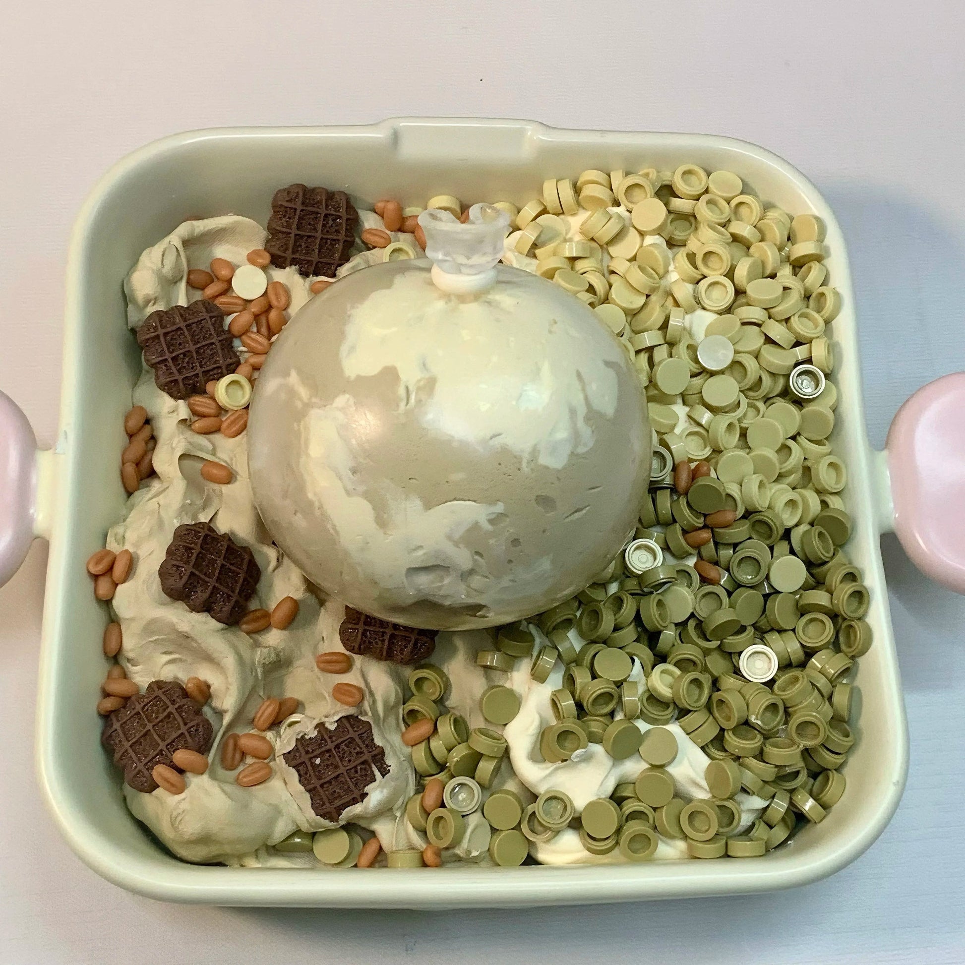 Oat Milk Frosted Relaxer - Handmade Stress Ball with New Premium Milk Texture (Medium to Strong Resistance), Oat Milk Frosted Theme, and Tail - Ring Seal - Psykade