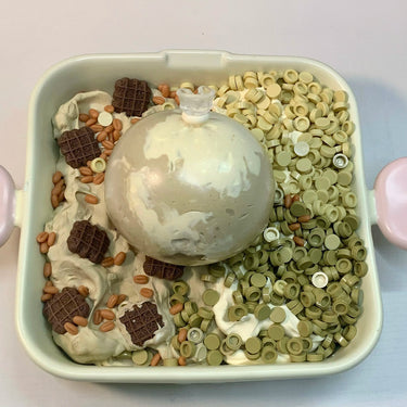 Oat Milk Frosted Relaxer - Handmade Stress Ball with New Premium Milk Texture (Medium to Strong Resistance), Oat Milk Frosted Theme, and Tail - Ring Seal - Psykade