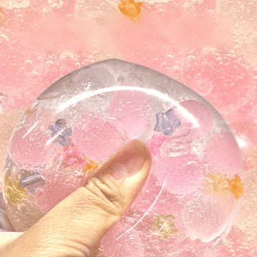 Peachy Springtime Bliss Ball - Handmade Macaron - Colored Squeeze Stress Reliever Toy (6cm, Deluxe Version with 20 Sugar - Coated Balls) - Psykade