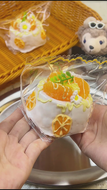 Daisy Orange Cake Creamy Mud Squishy