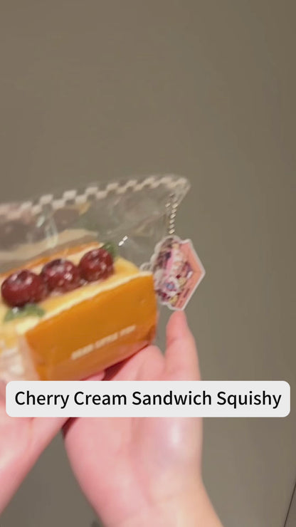 Fruit Sandwich Squishy Collection: Cherry, Peach, Green Grape & Soft - Boiled Egg – Realistic Food - Themed Silicone Toys