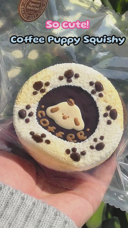 Coffee Puppy Squishy: Hand - Painted, Thick - Layered, Hollow Toast Design