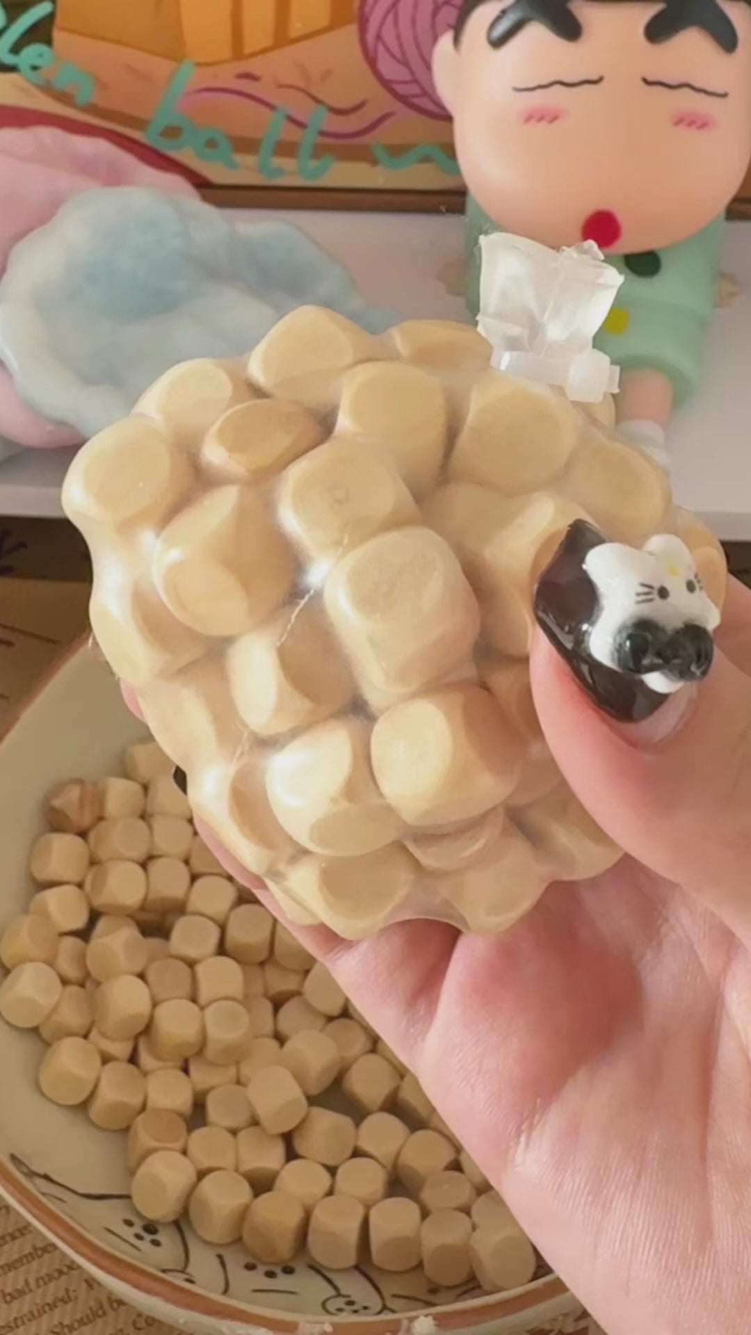 Juguete de madera ASMR para apretar con susurros: arcilla antiestrés hecha a mano y personalizada (versión con cierre de cremallera)